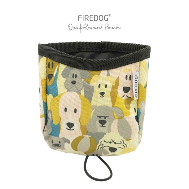 Firedog Quick belnningstaske nylon med hunde gul