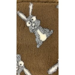 Vetbed  brun med kaniner 150 x 100