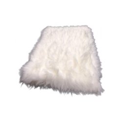 Angora tppe hvid med gummibagside 140 x 100