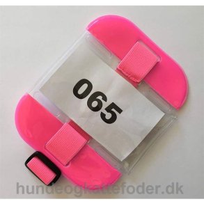 Armbind  til nummerskilt Pink med refleks