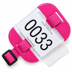 Armbind  til nummerskilt Pink med refleks