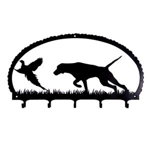 Korthret hnsehund med stand knagerkke