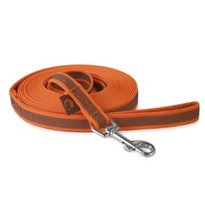 Firedog sporline med gummigreb med hndtag 5 m - Orange