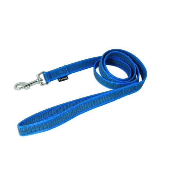 Firedog line med gummigreb med håndtag 1,2 m - blå