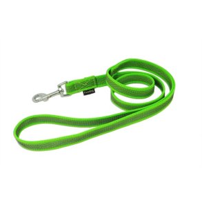 Firedog line med gummigreb med hndtag 1,2 m - neon grn