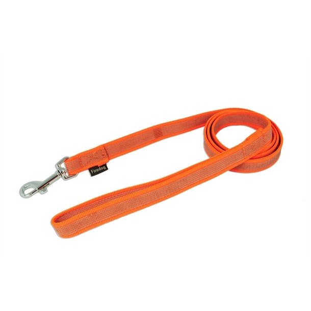 Firedog line med gummigreb med hndtag 1,2 m - neon orange