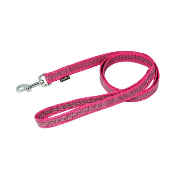 Firedog line med gummigreb med hndtag 1,2 m - pink