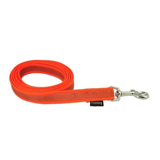 Firedog line med gummigreb uden hndtag 2 m - neon orange