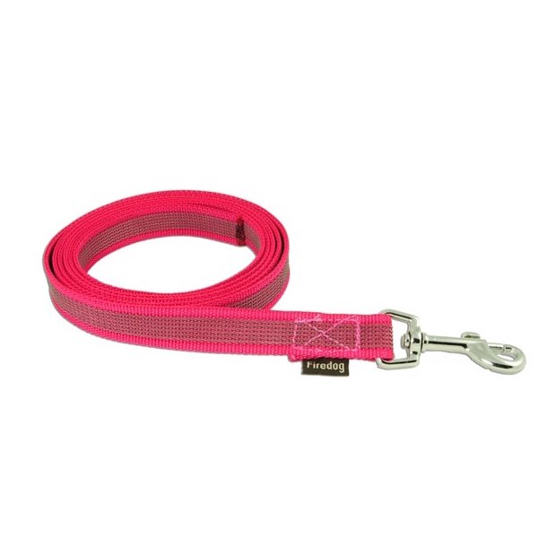 Firedog line med gummigreb uden hndtag 2 m - pink