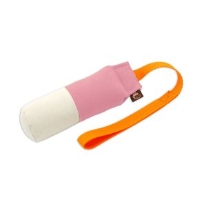 Firedog Soft dummy pink/hvid med lang kastestrop small