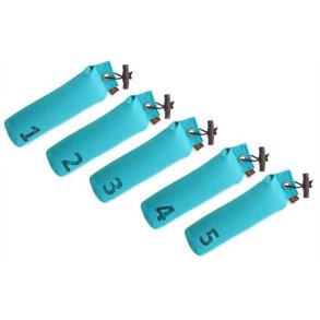 Dummy 500 g 5 stk. med nummer Turkisbl