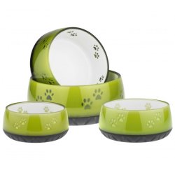 Hundeskl i melamin lemon med poter 1 L