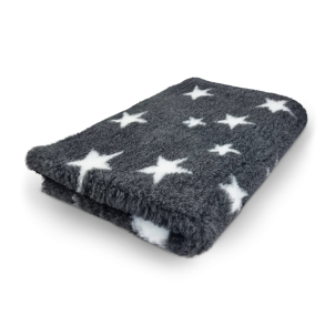 Vetbed koksgr med hvide stjerner 150 x 100