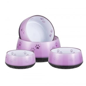 Hundeskl i melamin lavendel med poter 1,8 L