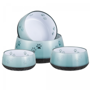 Hundesk�l i melamin pastel gr�n med poter 1,8 L