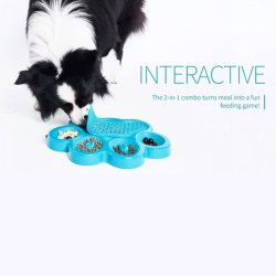 Hundeskl 2 i 1 slow eating grn