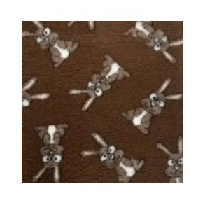 Vetbed  brun med kaniner 150 x 100