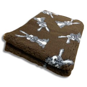 Vetbed  brun med kaniner 150 x 100