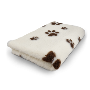 Vetbed creme med mrke brune poter 75 x 100