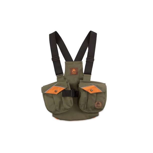 Firedog Dummyvest til brn str. 140-146 khaki/orange